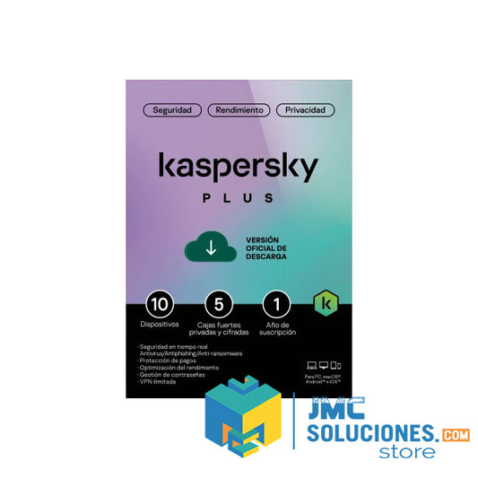 Licencia Electronica Esd Kaspersky Plus/ 10 Dispositivos / 5 Cuentas Kpm / 1 Ano / Base, Clave De Activacion, No Devolucion-no Cancelacion